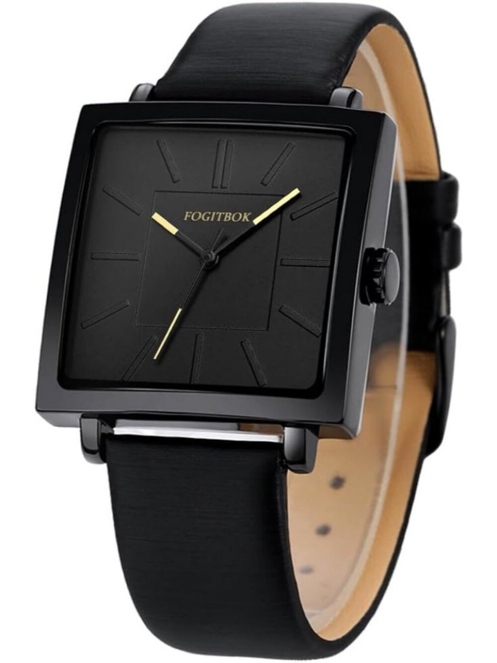 Women's Black Waterproof Leather Band Thin Design Classic Quartz Wrist Watch - Picture 1 of 6